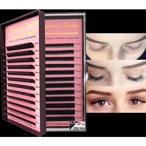 8mm-15mm C/D/D+ Mink Eyelash Extension Eaux False Individual Eyelashes Natural Soft Lashes Cilia Lashes For Salon Free Shipping