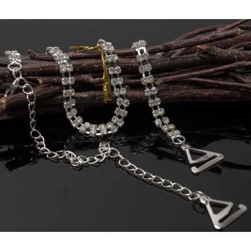 1pair Durable With Metal Clasps Women Adjustable Length Fashion Rhinestone Dating Double Row Intimates Accessories Bra Straps