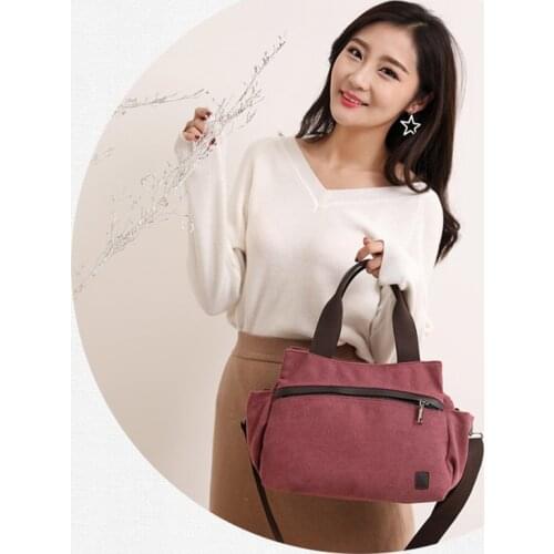 Vintage Luxury Designer Crossbody Handbag Female Simple Casual Messenger Bags For Women New Fashion Canvas Shoulder Bag Women