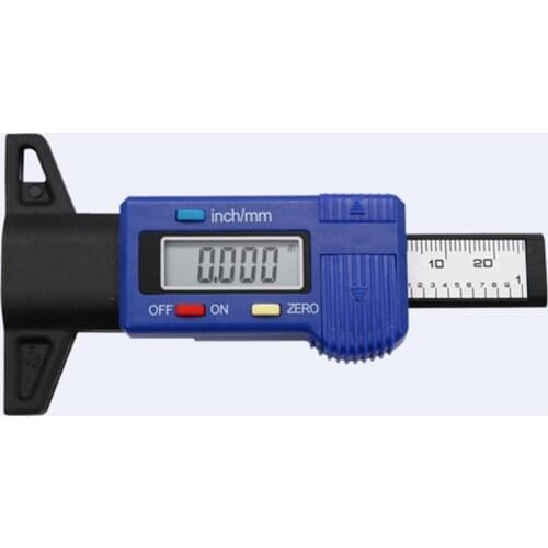 High Precision Digital Display Tire Pattern Depth Gauge Tire Pressure Alarm Electronic Vernier Caliper for Tire Wear Detection