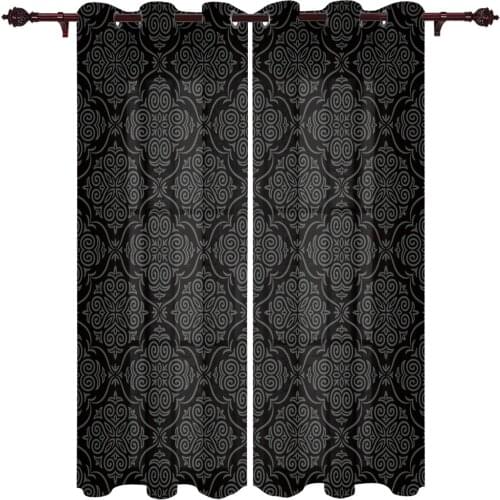 French Window Curtains Baroque Pattern Retro Living Dining Room Kids Bedroom Screens Modern Luxury Home Decor Valance Curtains