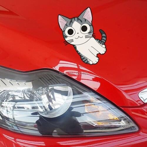 10 x Newest Cute Cartoon Lovely Cat Chis Sweet Home Car Stickers Car Decal for Toyota Honda Chevrolet Volkswagen Tesla BMW Lada
