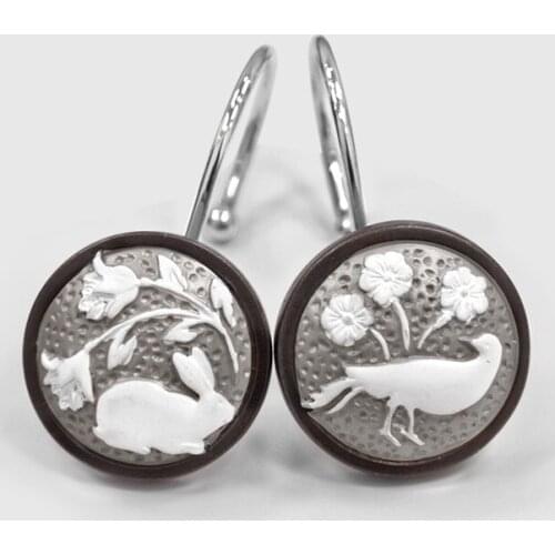 12 pcs/pack Bath Curtain Shower Rustproof Stainless Steel Curtain Metal Ring Bathroom Curtain Hooks Accessories