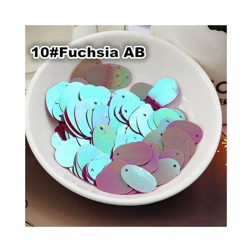 400pcs/lot 12*20mm Oval Egg Shape Sequins PVC Sequin Flat With Side Hole Belly Dance Garment DIY Accessories Fuchsia Rose Red AB