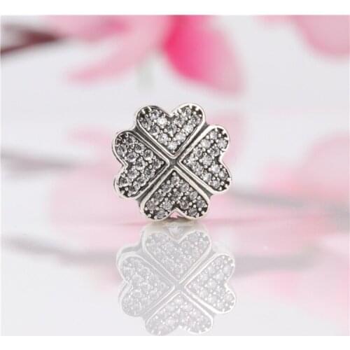 S925 Sterling Silver Love Petal Fixing Clip Positioning Buckle Beads Fit Original Bracelet Pendant Diy Jewelry Charms Gift