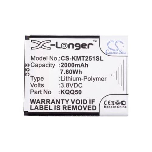 Cameron Sino 2000mAh battery for KAZAM TH25014-01 Thunder2 5.0 5834003660 KQQ50 KQQ50-XJFBF001172S Mobile, SmartPhone Battery