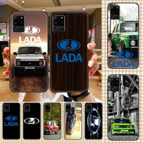 Lada Car Logo Phone case For Samsung Galaxy Note 4 8 9 10 20 S8 S9 S10 S10E S20 Plus UITRA Ultra black soft hoesjes art prime