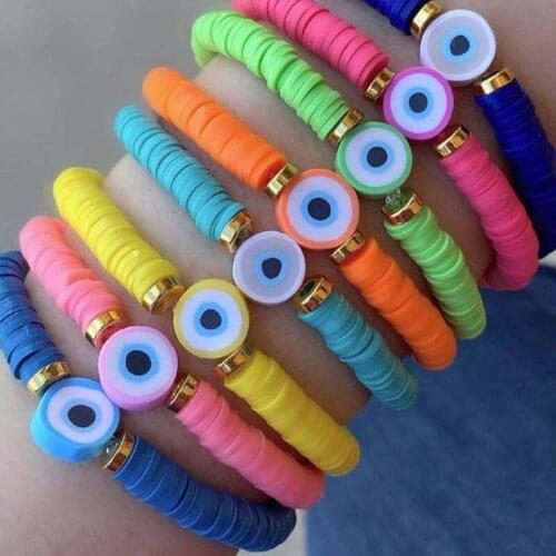 Diy 9mm Mixed Color Fruit Soft Pottery Slice Bracelet Beading Crafts Accessories Loose Bead Charms for Bracelet Making