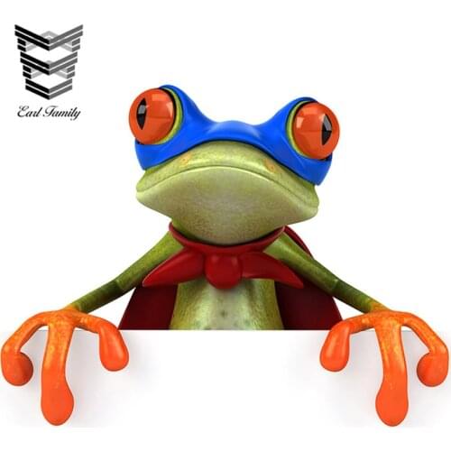EARLFAMILY 13cm X 10cm 3D Frog Funny Car Stickers Truck Window Decal Graphics Sticker Classic Funny Body Decals Car Styling