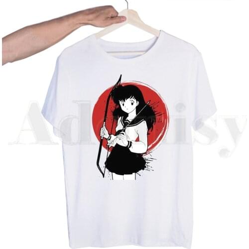 Feudal Demon Inuyasha Sesshoumaru Higurashi Kagome Tshirts Men Fashion Summer T-shirts Tshirt Top Tees Streetwear Harajuku Funny