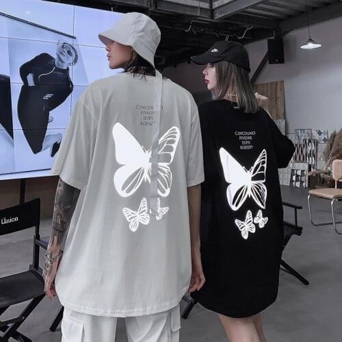 Summer Men Women Tshirt Fashion Short Sleeve T Shirt Men Butterfly Printing T-shirt Harajuku Streetwear Hip Hop Unisex T-shirts