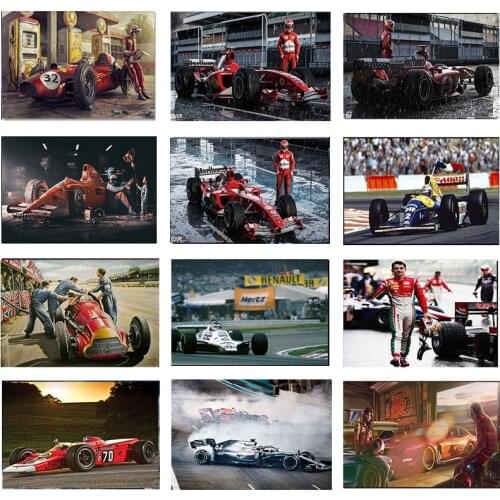 Ferrari Racing Canvas Poster Printing Classic Formula Racing Modern Wall Art Image Living Room Decoration Home