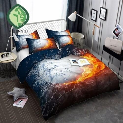 HELENGILI 3D Bedding Set Water fireball Print Duvet cover set lifelike bedclothes with pillowcase bed set home Textiles #2-01