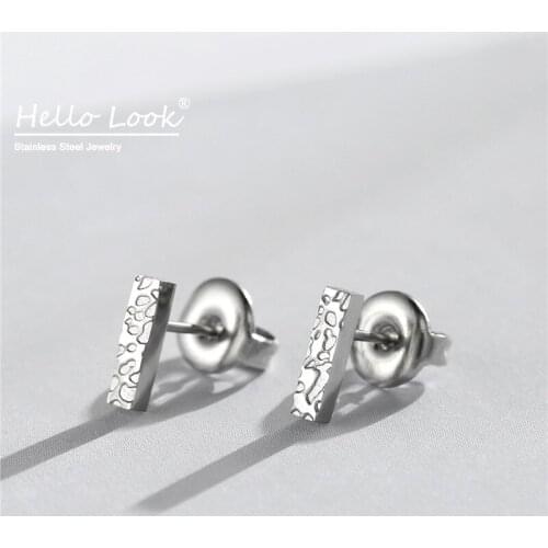 HelloLook Handmade Geometric Stud Earring for Women 316L Stainless Steel Ear Pin Small Simple Earring Piercing Jewelry