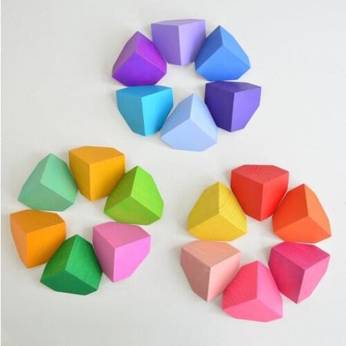 Hot Nordic Style Stacking Wooden Stones Set Balancing Blocks Block Natural Wood Toy Open-ended Educational Montessori Toy