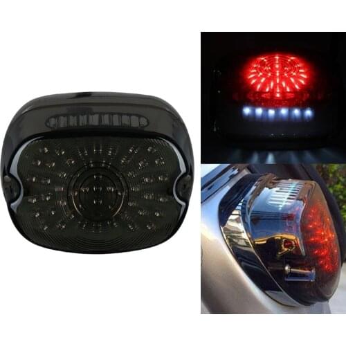 Smoked LED Tail Light Rear Brake Indicator Turn Signals Fit for Harley Glide Sportster