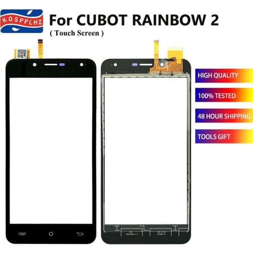 KOSPPLHZ 100% New For Cubot Rainbow 2 Touch Screen Digitizer Sensor Front Outer Glass Lens For Cubot Rainbow2 Cell Phone Parts