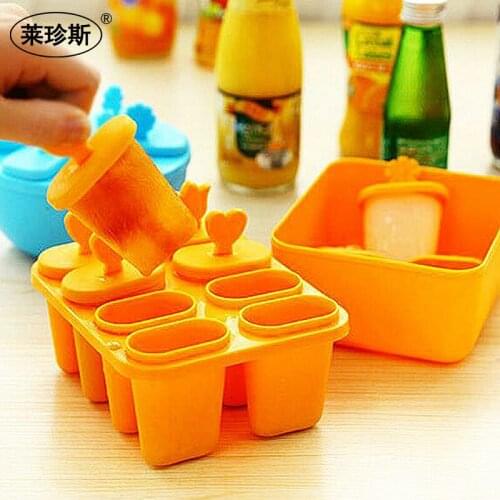 Kitchen Gadgets Tools Creative Color PP Ice cream Mould DIY made plum blossom Popsicle Tubs Boxes