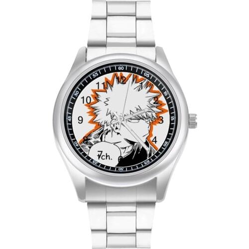 Bakugou Quartz Watch Cheap Funny Wrist Watch Steel Couple Fishing Photo Wristwatch