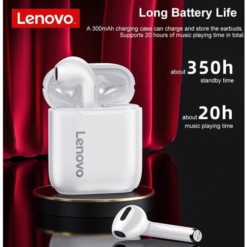 Lenovo LP2 Bluetooth 5.0 Earphones Stereo Bass Touch Control Sports Earbuds Wireless Headset With Microphone Charging Case