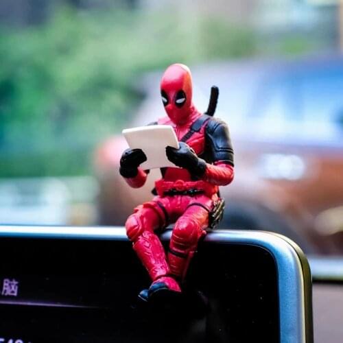 Car Marvel Interior Decoration Personality Anime DeadPool Action Mini Doll For Car Goods Car Interior Accessories Decoration