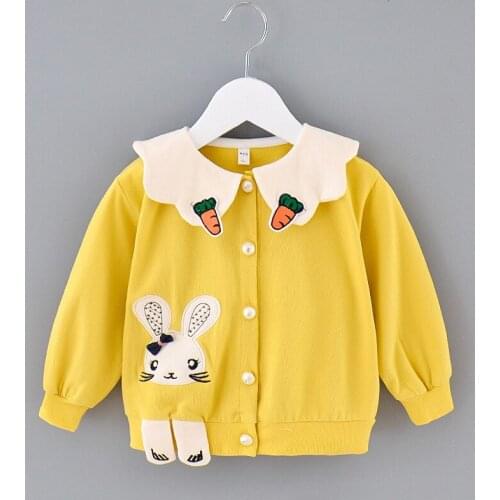 Fashion Knit Coat Baby Girls Sweater Toddler Girl Fall Clothes 2021 Long Sleeve Cartoon Sweet Girls Sweater