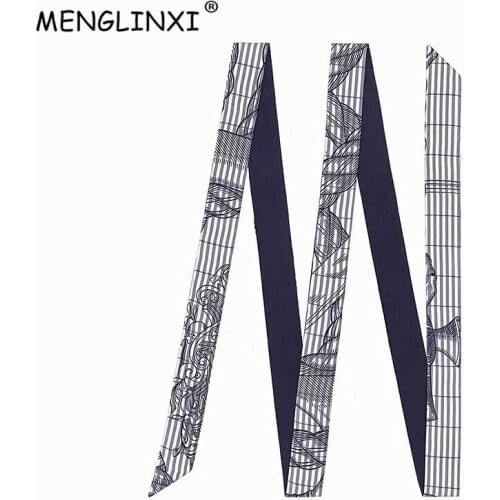 New Fashion Multifunctional Silk Scarf 200cm Skinny Scarf Women Bag Ribbons Female Belt Fashion Head Scarves & Wraps For Ladies