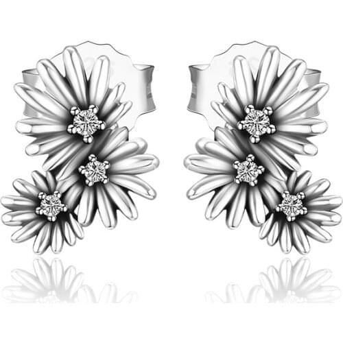 Poetic Blooms Stud Earrings 100% Sterling-Silver-Jewelry Free Shipping