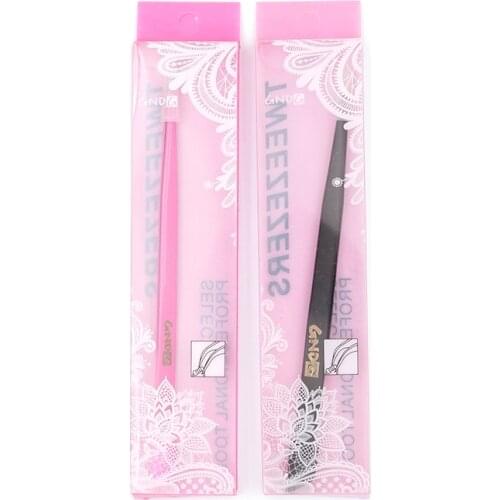 1pc Straight Tweezer Stainless Steel Pink Black Nail Sticker Rhinestone Picker Eye Makeup Nail Art Tool Double-ended Tweezers