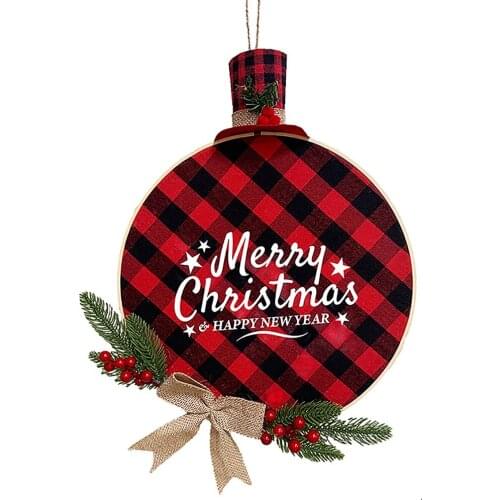 Christmas Door Front Porch Plaques Garland Housewarming Gifts Hanging Xmas Wood Tmas Red Party Decor 30cmx40cm Welcome Sign