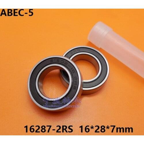 50pcs ABEC-5 16287-2RS 16287RS 61902-16 2RS 16x28x7 mm deep groove ball bearing for bicycle bottom bracket bearing 16287 2RS