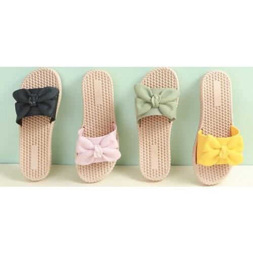 2021 Slippers Female Summer New Bow Fashion Flip Flops Female Student Dormitory Indoor and Outdoor Wear Fresh Female Sandals