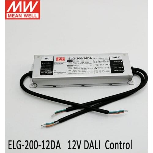 MEAN WELL ELG-200-12DA 192W 16A 12V Dali control LED Power Supply 110V/220V AC to 12V DC 200W waterproof IP67 DALI led driver
