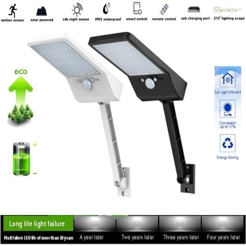 LED-Solar-Light Outdoor Waterproof PIR Motion Sensor remote controller garden-yard-street-wall path-flood-Lamp