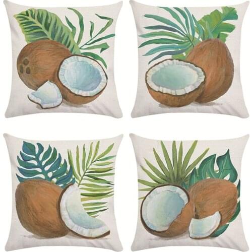 Tropical Cushion Case Coconut shell Home Decorective Throw Pillow Cove 45x45cm Pillowcase Home Decorate For Sofa