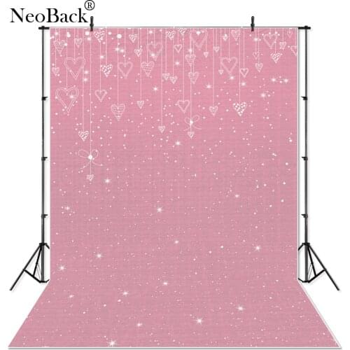 Pink Heart Romance Vinyl Photo Backgrounds Photo Studio Children Shooting Computer Painted Photography Studio Photo Backdrops