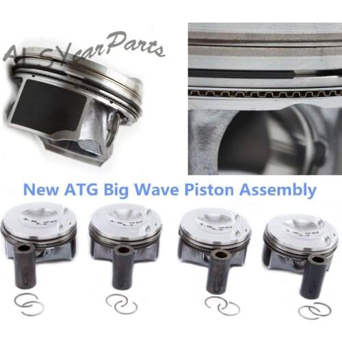 YMM OEM 06L 107 065 K Engine Piston & ATG Big Wave Piston Ring Pin 23mm For Audi A4 Q5 TT VW Jetta Passat 2.0TFSI 06H198151B