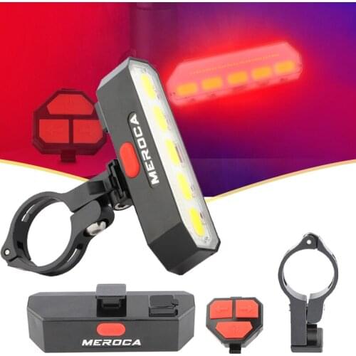 Hot Sale Bicycle Tail Light Intelligent Wireless Remote Control Turn Signal Warning Light Usb Charging Night Riding Equipment