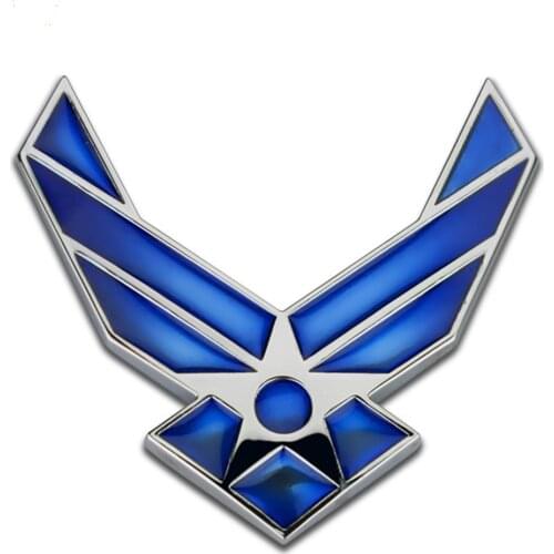 1Pc 3D Metal Badge US Air Force USAF Blue Wings Universal Body Car Emblem Sticker Decal Auto Motorcycle U.S. America