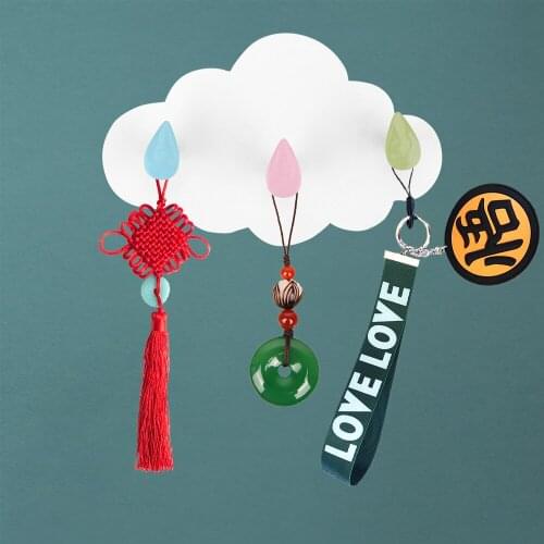 1Pcs Cloud Shape 3 Wall-mounted Hooks DIY Plastic Hanger Adhesive Hooks Hanging Clothes Towel Holder Racks Wall Decoration