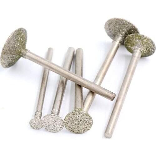 10PCS Diamond Grinder Head Jade Nail Ingot Agate Carving Tool Hook Line C3 Shank 2.35/3mm Diameter 1~12mm