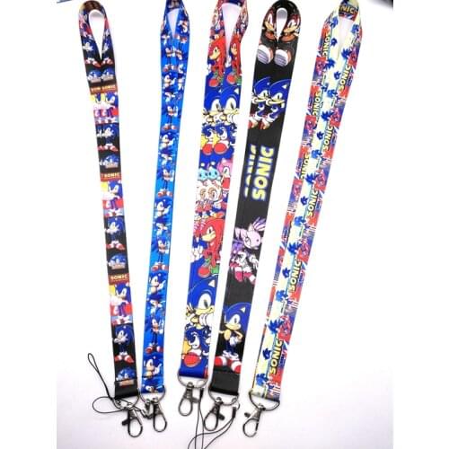 10 pcs cartoon sonic Neck Strap Lanyards Badge Holder Rope Pendant Key Chain Accessorie