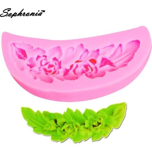 10pcs/set Rose Fondant Silicone Mold Crescent Shape Chocolate Candy Resin Jewelry Crafts Molds Fondant Cake Decorating M049