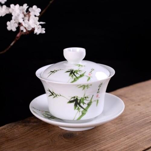 150ml Ceramic Gaiwan,Porcelain Kungfu Tea Cup Ceremony Tureen teaware teaset for pu'er/puerh/oolong/white/green/black/flower tea