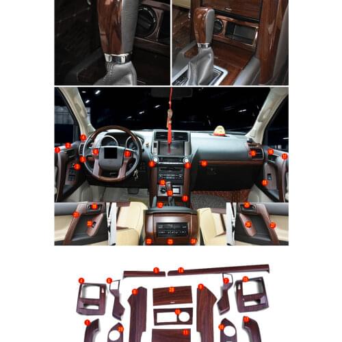 Car Interior Accessories Interior Moulding Trim for Toyota Land Cruiser Prado 150 LC150 FJ150 2014 2015 2016 2017 30pcs ABS