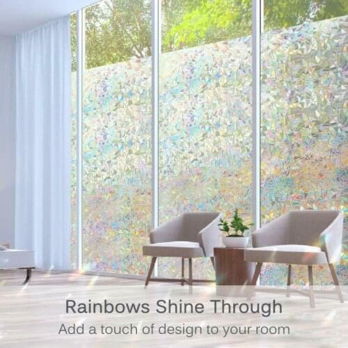 Glue-free Static Decoration Privacy Window Stained Glass Rainbow Film Self-adhesive Film Uv-resistant Glass Sticker Room Divider