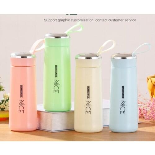 Water bottle glass double plastic glass water bottle 400ml botella de agua drinkware water bottle with tape
