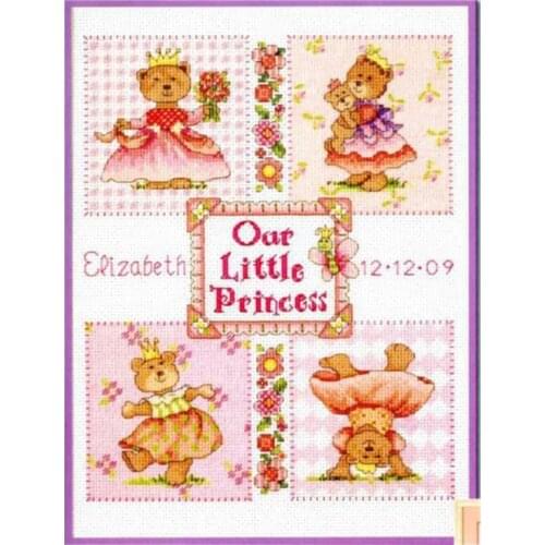 Calico Kit Magazine Cute Cartoon Girl Princess Baby Cross stitch Cotton Kit 11CT14CT18CT Hand Embroidered Material Kit
