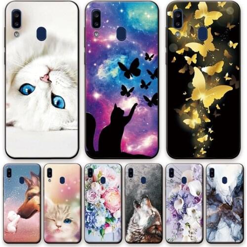 For Samsung A20 Case Matte Case on SM-A205 Soft Silicon Phone Back Cover For Samsung Galaxy A20 Case Cartoon Aurora Color Bumper