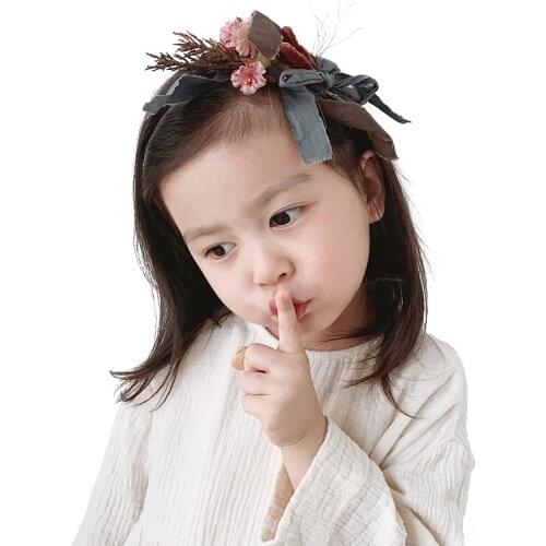 Fascinating Flower Headband for Girl Baby HairBands Cute Kid Hair Accessories Handmade Korea cloth Floral Bow Hair Hoop Headwear